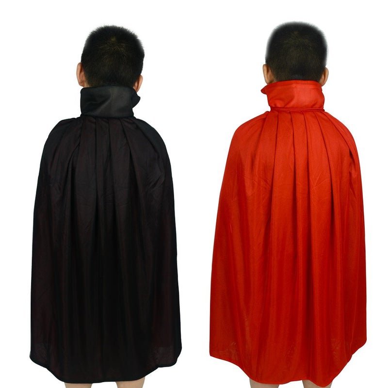 Gardeningwill Custome Black Red Reversible Dress Goth Devil Pirate Vampire Demon 35" Cloak - Image 4